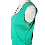 Ming Wang  Green with Black Beaded Trim Round Neck Sleeveless Knit Top Sz Small Photo 3