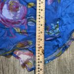 Sundance  Floral Ruffle Asymmetrical Hem Skirt Blue Pink Size PL Petite Large‎ Photo 3