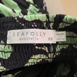 Seafolly Black, Green, Leaf Print , halter, cut out, open back, Maxi Dress XS Photo 6