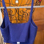 Olivaceous  Royal Blue Knit Crop Halter Top-Large Photo 6