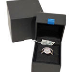 Swavorski Swarovski Sterling Silver 925 Platinum Flower Halo Ring Band Set Size 6 NEW Photo 0