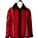 Tally Ho Winter Coat Faux Suede Fur Lined Heavy Black Orange Women’s Size XL Photo 0