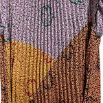 Black Rainn  Floral Accord Pleated Short Sleeve Blouse Sz L Photo 2