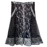Byron Lars Black Navy White Floral Embroidered Tulle A Photo 0