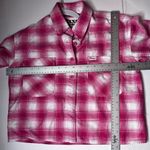 DIXXON Women's The Valentine Pink & White Plaid Crop Flannel Shirt Sz M Size M Photo 3