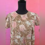 Urban Outfitters Pastel Brown, Pink & White Floral Babydoll Dress - Size Medium Photo 7