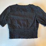 Abercrombie & Fitch Black and White Polka Dot Blouse with elastic waist size M Photo 1