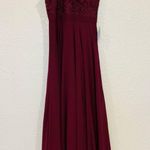 Lulus  Picture Perfect Burgundy Lace Maxi Long  Dress New women's Large NWT #192 Photo 9