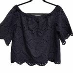DO+BE Embroidered Scalloped Cropped Top Size Small Photo 0