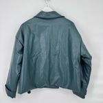 4th & Reckless PU double breasted Victoria jacket in‎ teal XL Green Photo 5