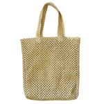 Jean Paul Gaultier Parfums Sparkling Straw Tote Bag Handbag Gold Photo 2