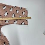 Eshakti Blouse Womens Size 0 Penguin Print Top Beige Pink Wide Sleeve Photo 5