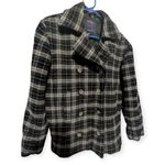 American Eagle  Plaid Wool Blend Peacoat Jacket Small Preppy Winter Timeless Photo 9