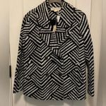 Saltwater Luxe NWT  geometric pea coat jacket pockets black/white/grey. Small Photo 0