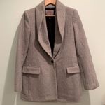 Halston Heritage  Gray Drape Collar Classic Wool Pea Coat M Single Button Photo 1