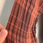 CP Shades Free People x 100% cotton plaid button down tunic brown extra small Photo 10