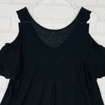 Free People  Black Cold Shoulder V Neck Tunic Top Shirt XS Photo 5