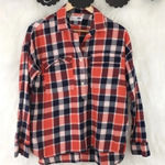 Old Navy  Red‎ Plaid Boyfriend Flannel Popover Photo 0