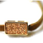 Charming Charlie  Brown Leather Gold Glitter Filled Center 6"-8" Unisex Bracelet Photo 3
