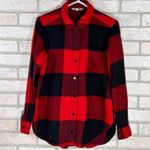 Athleta  Heat Gen Flannel 2.0 Canyon Red & Black Plaid Long Sleeve Shirt Size XS Photo 3