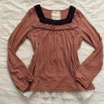 Axes Femme pink brown lace top with cute back detailing Size medium, from Japan Photo 0
