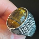 Casual Tiger eye stone S925 silver ring size 8.75 Photo 6
