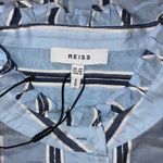 Reiss Avera NWOT Semi-Sheer Metallic Striped Blue Button Down Shirt-size 8 Photo 8