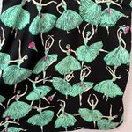 Sidecca Women's Sleeveless Dress L Black Green Ballerina Print V Photo 11