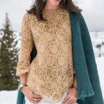 Sundance  Moon Flowers Lace Mesh Top: Champagne Photo 5