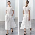 ZARA NWT  Women’s Cotton Lined Embroidered Eyelet Maxi Skirt Size XL Photo 1