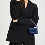 Kate Spade Natasha Metallic Pebbled Leather Chain Card Case Crossbody # KI729 Photo 2