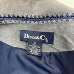 Denim & Co Vintage Blue Suede Patchwork Crochet Jacket by Geometric Pattern Photo 2