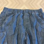 Bella Dahl  Women’s Blue with Silver Stripe Loose Fittingf Elastic Waist Pants Photo 2