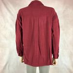 Skies Are Blue Burgundy Oversized Button Down Shirt SMALL Photo 5
