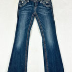 Rock Revival  Elizabeth Wide Leg Jeans Size 26 Fleur de Lis Flap Pockets Low Rise Photo 0