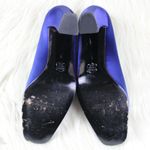 Charles Jourdan Paris Blue Satin Pumps Heels 7 Photo 10