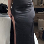 Princess Polly  Cutout Satin Formal Long Dress Black  Photo 0