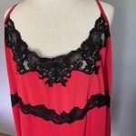 Cacique  Sexy Nightie Sz 22/24 Red Black Lace Slip Dress Honeymoon Cocktails Photo 5