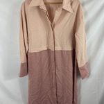 Prologue  Button Down Shirt Dress Two Toned Pink Medium Photo 1
