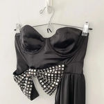 For Love & Lemons / Revolve La Vie Satin Strapless Bustier Top in Noir Photo 9