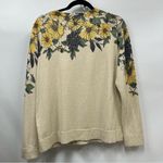 Charter Club  L Floral Cream Yellow Cardigan Sweater button down metallic Photo 9