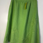 Sigrid Olsen  women knew. Green Midi A-Line Skirt Casual Resort Wear. 100% Linen. Photo 0