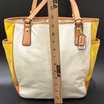 Coach Rare  F23683 Park Color Block Yellow Cream Tan Leather Tote Shoulder Bag Photo 3