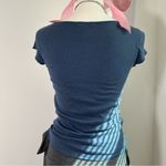 Abercrombie & Fitch Abercrombie‎ & Fitch Y2K Baby Tee Preppy Bella Swan Tight Eyelet Navy Womens S Photo 3