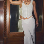 Free People NWT Intimately Sweet On You Bias Half Slip Skirt Clean Ivory White Photo 0