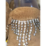 Yellow Box  Women’s 9M Hubba Brown Leather‎ Moccasin Style Flats Rhinestones FLAW Photo 1