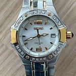 Seiko  Coutura Diamonds Ladies Watch Two-Tone Bracelet Case Pearl Dial Date Photo 2
