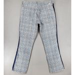 Mother Jeans The Insider Ankle Flare 30 Happy People Read Drink Coffee Plaid Brown Photo 1
