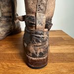 Bed Stu Biltmore Black Lux Riding Boots Women's 9.5 Distressed Brown Perforated Photo 3