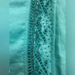 Chico's Aqua Breeze Beaded Linen Turquoise Open Jacket Cardigan Coastal Size 0 S Photo 6